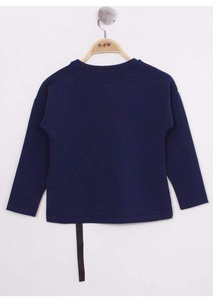 Kız Çocuk Cep Üstü Baskılı Sweatshirt
