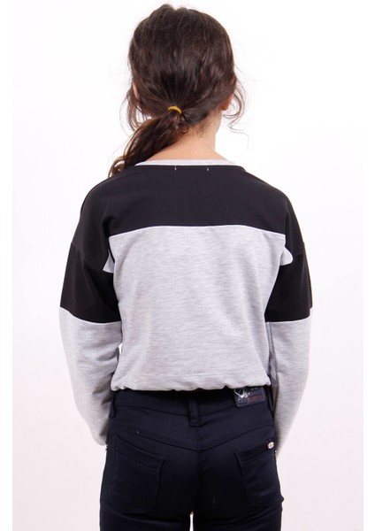 Kız Çocuk Varaklı Girl Baskılı Sweatshirt