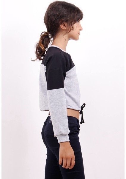 Kız Çocuk Varaklı Girl Baskılı Sweatshirt