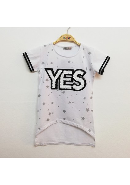 Kız Çocuk Yes Baskılı T-Shirt