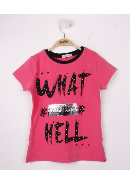 Kız Çocuk Pullu İnci Detaylı T-Shirt