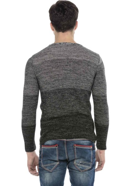 Cipo&Baxx CP205 Gri Tonları Bisiklet Yaka Spor Kazak S