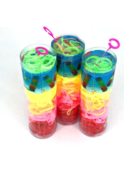Renkli İnce Lastik Toka 3 Paket