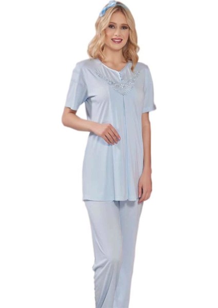 3940 Örme Dantel Lohusa Pijama Takım