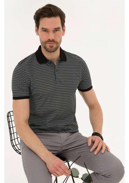 Pierre Cardin Erkek Siyah Slim Fit Polo Yaka Tişört 50221383-VR046