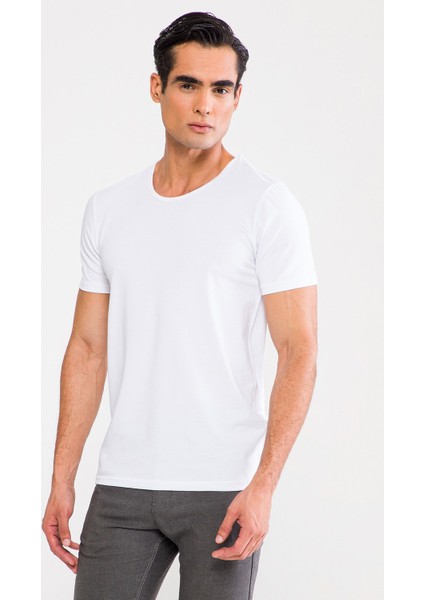 Trendy Bisiklet Yaka T-Shirt