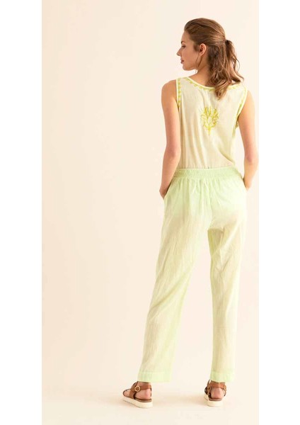 Kadın Cep Detaylı Açık Yeşil Pantolon-Y9962109-436