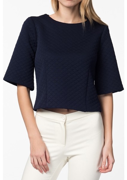 Kadın Desenli Lacivert Bluz-K1513049-015