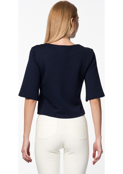 Kadın Desenli Lacivert Bluz-K1513049-015