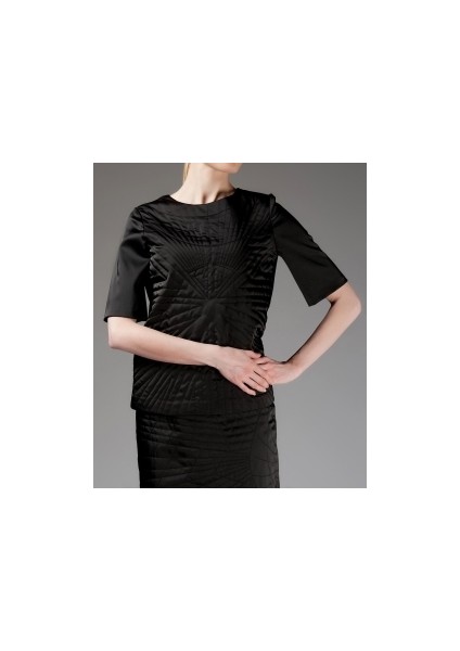 Kadın Desenli Siyah Bluz-K1513096-001