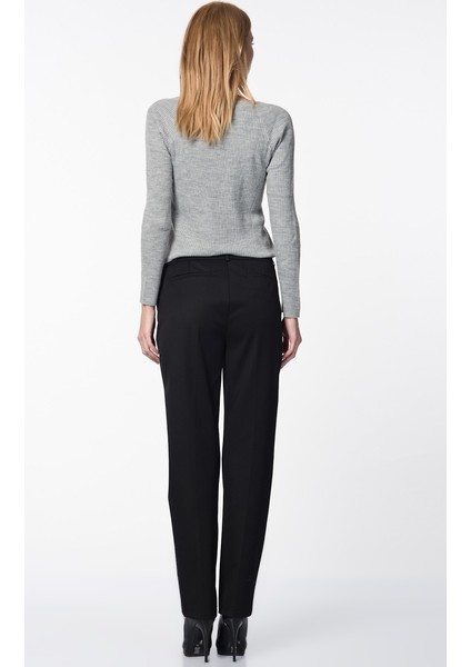 Kadın Geniş Paça Siyah Pantolon-K15P2001-001