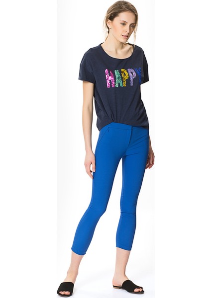 Kadın Mavi Skinny Pantolon-Y1722013-021