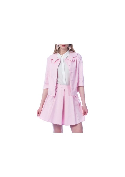Kadın Pileli Açık Pembe Etek-Y1515077-039