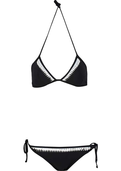 Kadın Siyah & Beyaz Bikini Takım-Y19MY007-089