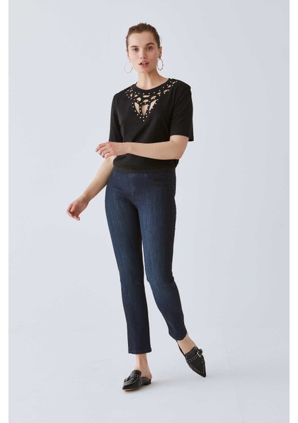 Kadın Şerit Detaylı Jean Pantolon-K2053103-252