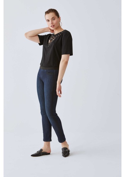 Kadın Şerit Detaylı Jean Pantolon-K2053103-252