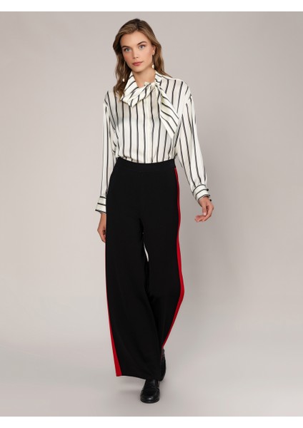 Kadın Şeritli Triko Pantolon-K1971023-001