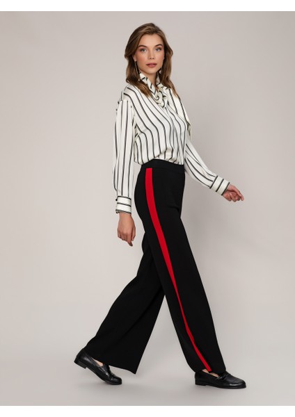 Kadın Şeritli Triko Pantolon-K1971023-001