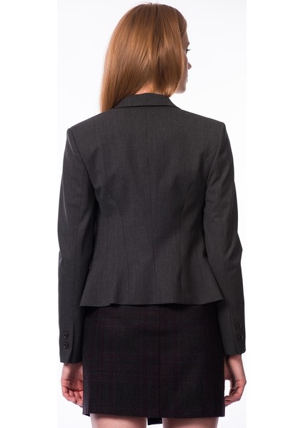 Kadın Yakalı Antrasit Ceket-K1416047-046