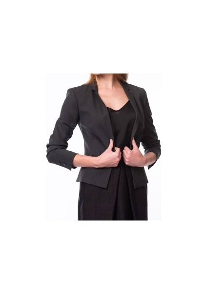 Kadın Yakalı Antrasit Ceket-K1416047-046