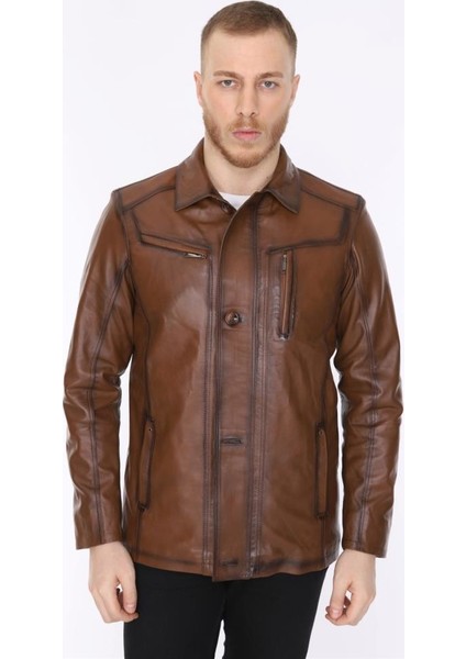 Deri Erkek Deri Ceket Kahverengi Blouse fiyatları