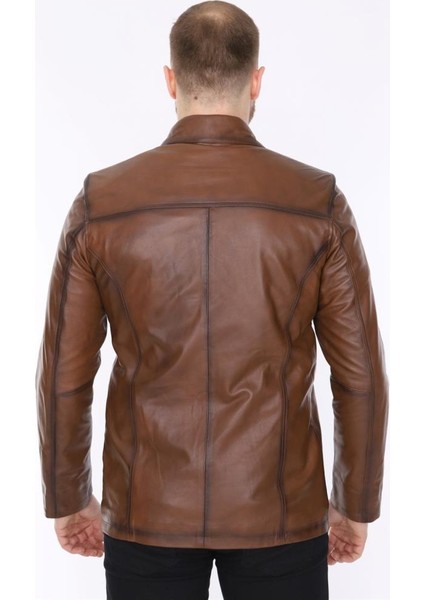 Deri Erkek Deri Ceket Kahverengi Blouse indirimleri