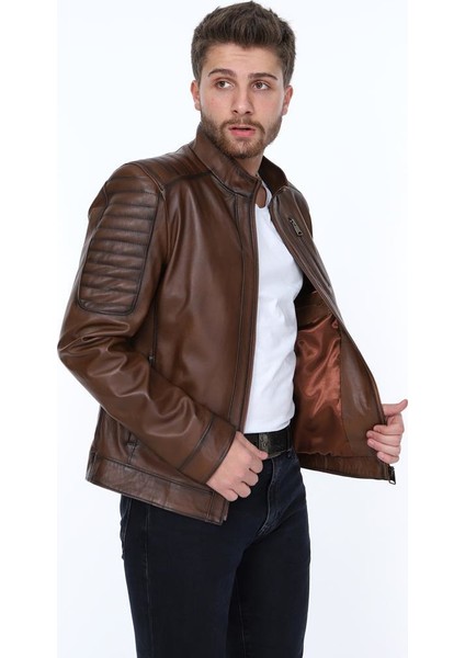Deri Elegance Kahverengi Erkek Deri Ceket fırsatları