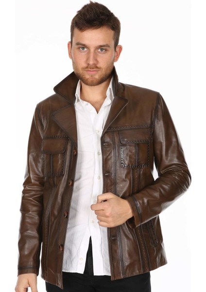 Deri Erkek Jack Casual Deri Mont