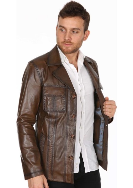 Deri Erkek Jack Casual Deri Mont