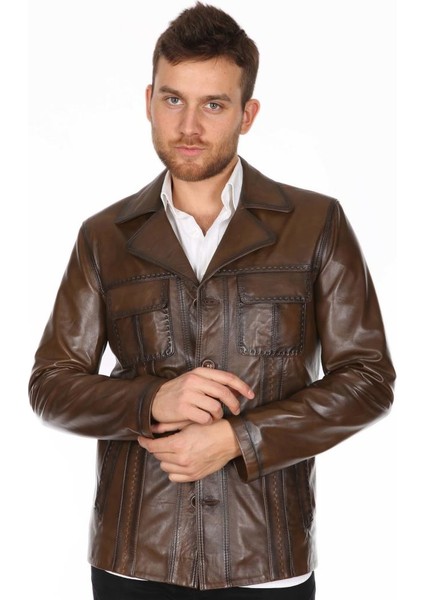 Deri Erkek Jack Casual Deri Mont