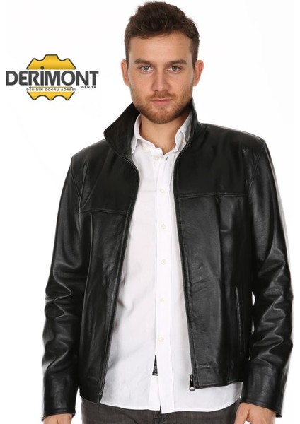 Deri Erkek Düz Model Deri Mont