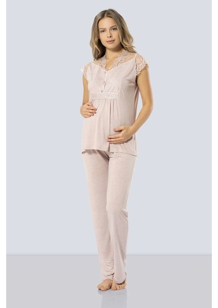 3294 Lohusa Pijama Takımı - Pudra
