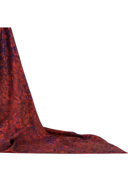 EL İŞÇİLİĞİ KADIN RENKLİ EBRU EŞARP 90*90 cm - E0085