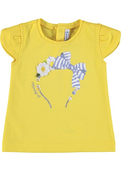 Kız Bebek Kısa Kol Tişört Sarı 1060 36 Ay