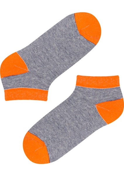 Çok Renkli Erkek Çocuk Neon Striped 2'li Patik Çorap