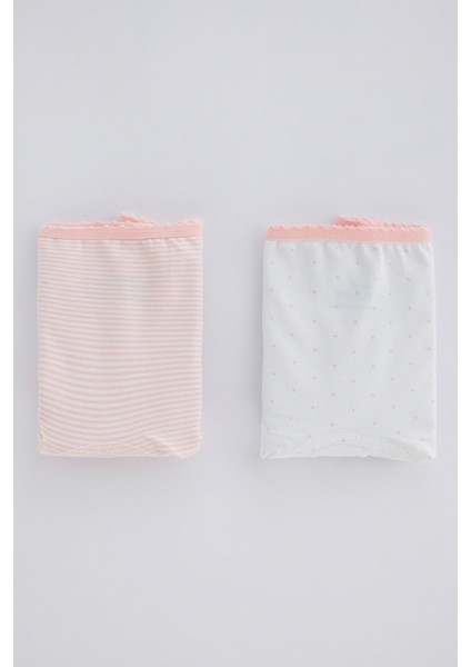 Çok Renkli Kız Çocuk Flat Stripe 2Li Boxer