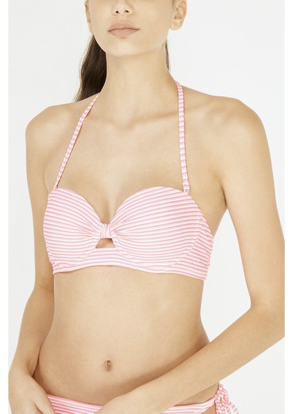 Çizgili Stria Straplez Half Band Bikini Üstü