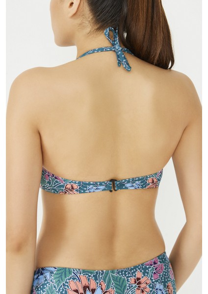 Baskılı Green Büzgülü Bikini Üstü fiyatları