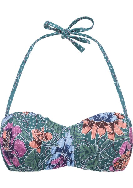 Baskılı Green Büzgülü Bikini Üstü fırsatları