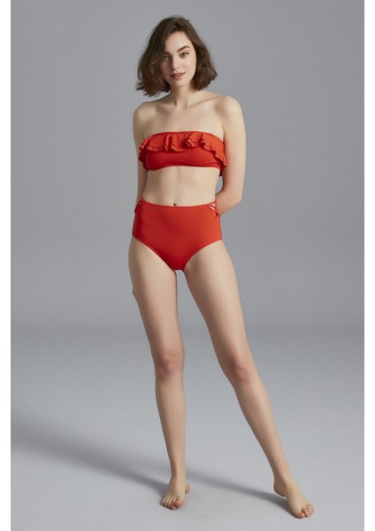 Turuncu Riley Strapless Bikini Üstü modelleri