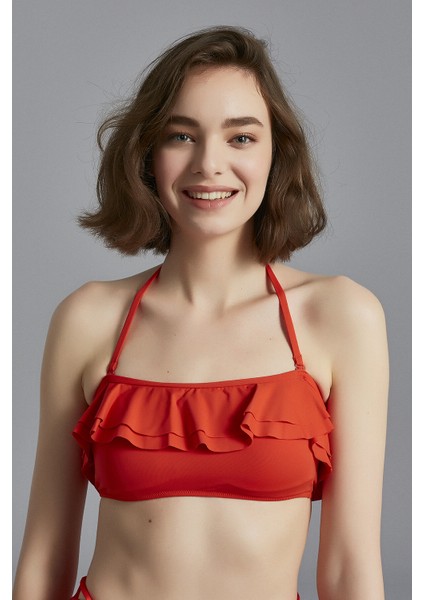 Turuncu Riley Strapless Bikini Üstü fırsatları