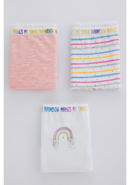 Çok Renkli Kız Çocuk Rainbow 3'lü Hipster Külot