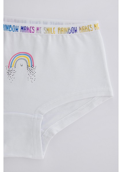 Çok Renkli Kız Çocuk Rainbow 3'lü Hipster Külot
