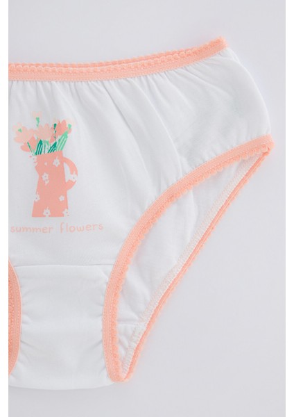 Çok Renkli Kız Çocuk Ditsy 3'lü Slip Külot