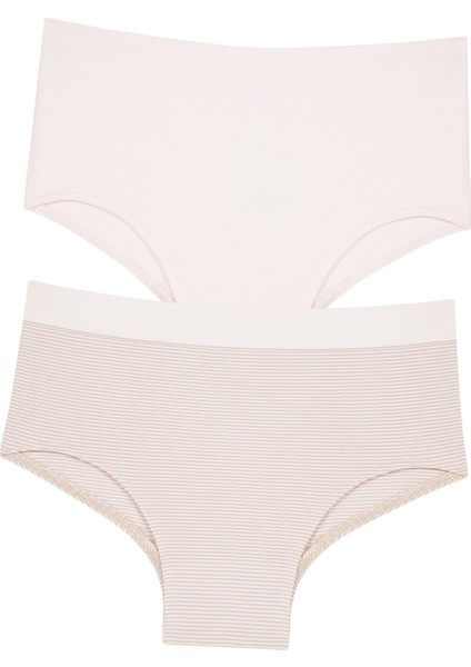 Çok Renkli Teen Latte Seamless 2'li Hipster Külot