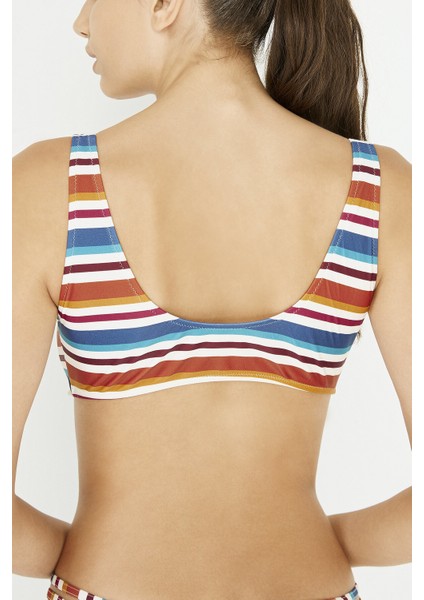 Çizgili Linosa Üçgen Knot Bikini Üstü fiyatları