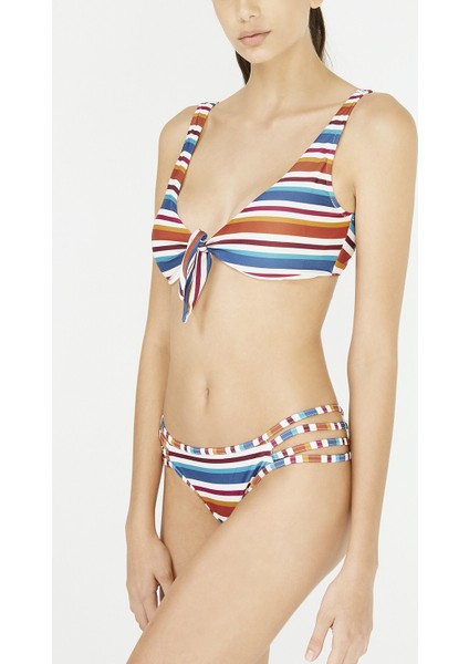 Çizgili Linosa Üçgen Knot Bikini Üstü modelleri