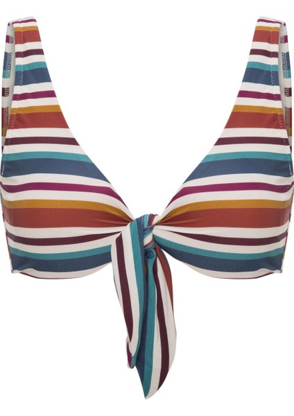 Çizgili Linosa Üçgen Knot Bikini Üstü fırsatları