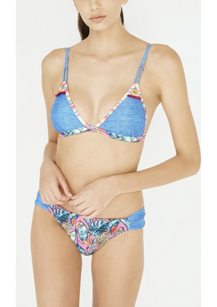 Denim Look Üçgen Fit Bikini Üstü modelleri