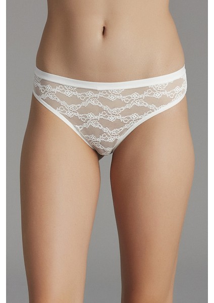 Beyaz Lacy Brazilian Külot